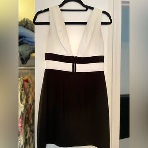 Black and white cocktail low cut dress size small